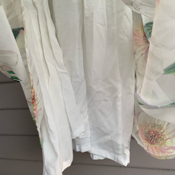 Farm Rio x Anthropologie Dahlia Boho White Chiffon Floral Maxi Dress Size S - Picture 7 of 15